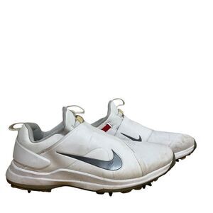 NIKE A02242-101 Tour Premiere White Golf Shoes Men's Sz 12W Cleats Gray Swoosh